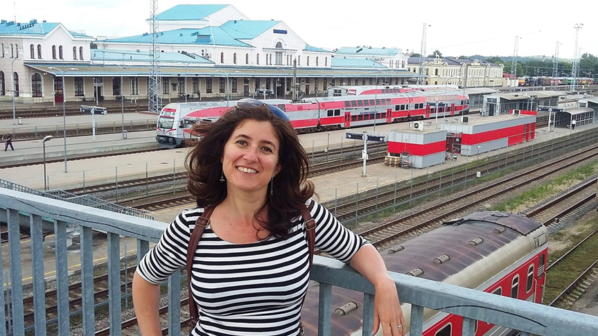 Questa sono io alla stazione ferroviaria di Vilnius: sempre in movimento!